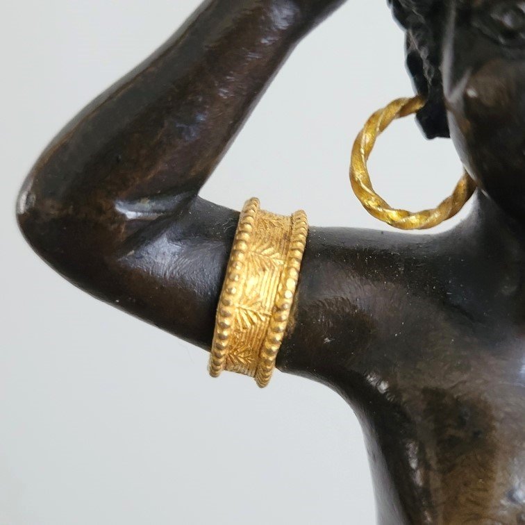 Pair Of Candelabra For Young African Women, Empire Period.-photo-4