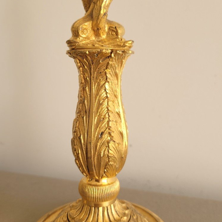 Paire de Flambeaux d'Epoque Restauration.-photo-3