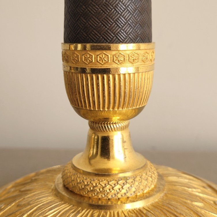 Pair Of Candlesticks With Two Patinas, Circa 1815–1820-photo-3