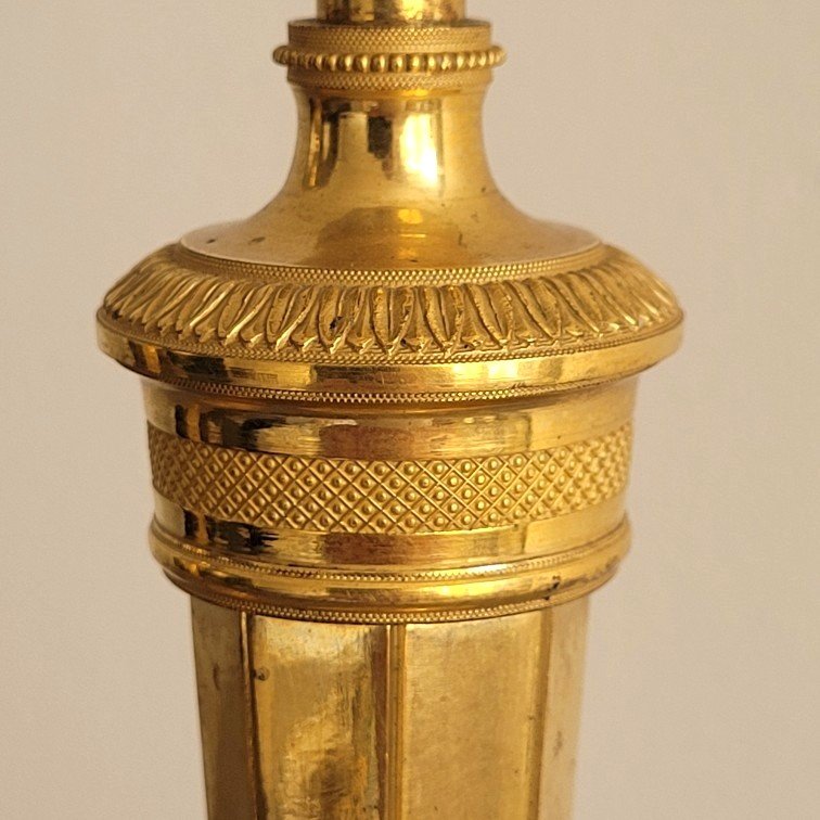 Paire de Flambeaux d' Epoque Empire, Modèle du Palais de Compiègne. -photo-3