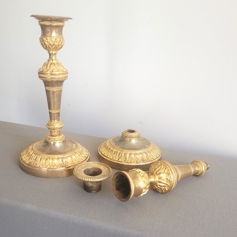 Pair Of Louis XVI-era Candlesticks.-photo-2