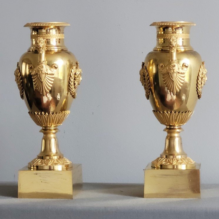 Pair Of Etruscan-style Vases From The Empire Period.-photo-3