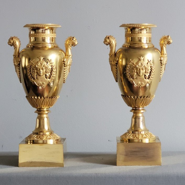 Pair Of Etruscan-style Vases From The Empire Period.-photo-4