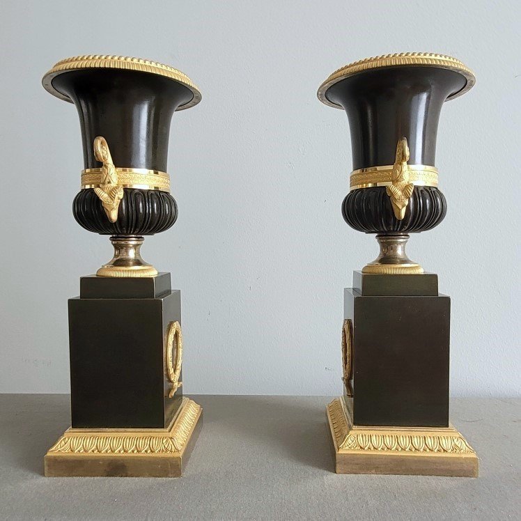 Pair Of Neoclassical Vases From The Restoration Period, Circa 1820.-photo-3