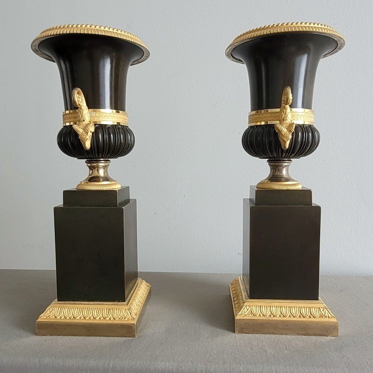 Pair Of Neoclassical Vases From The Restoration Period, Circa 1820.-photo-1