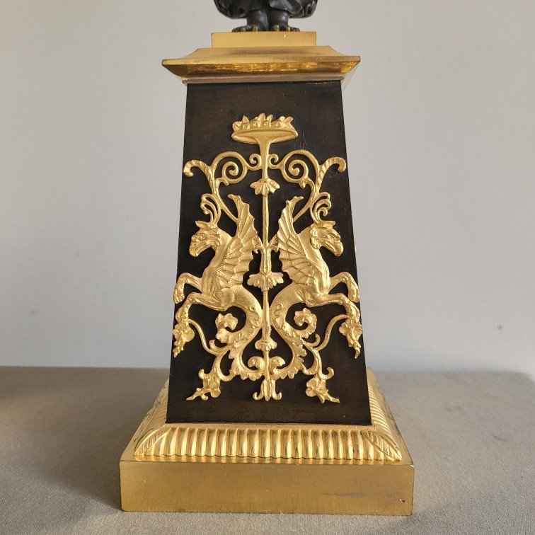 Paire de Candélabres d'Epoque Empire.-photo-2