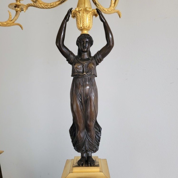 Paire de Candélabres d'Epoque Empire.-photo-3
