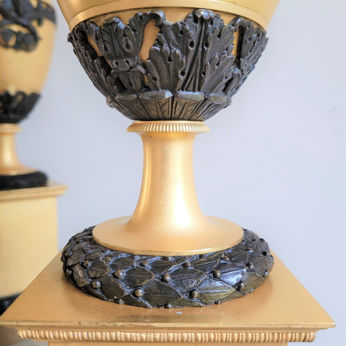 Pair Of Cassolettes Forming Candlesticks, Circa 1820.-photo-2