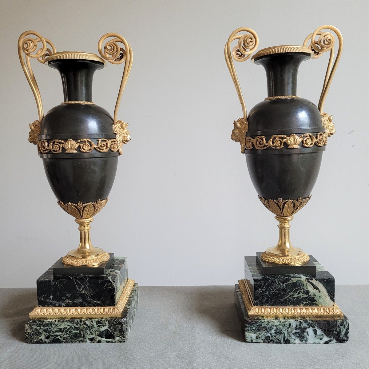 Paire De Vases Antiques, Italie Début XIXe Siècle.-photo-2