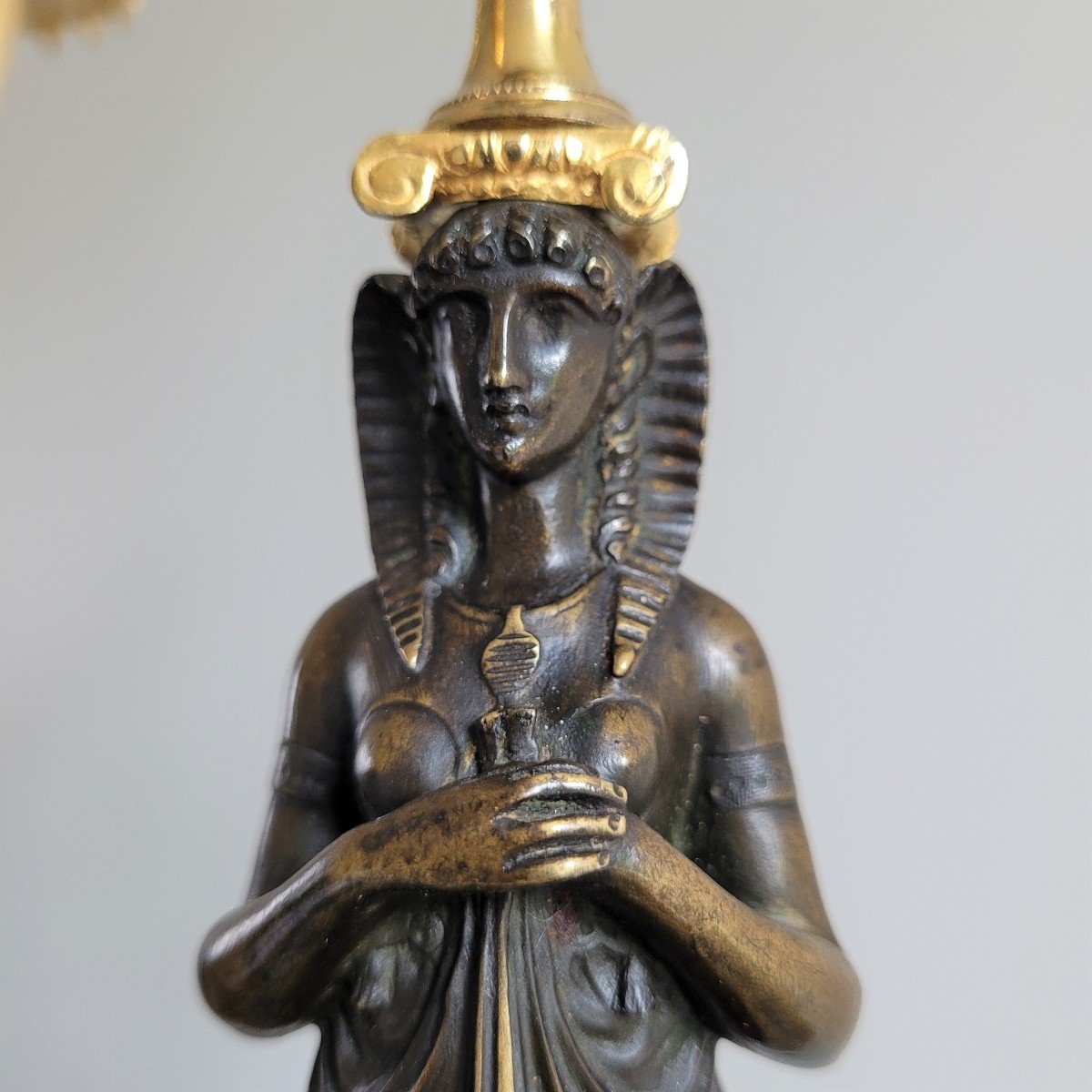 Pair Of Egyptian Candelabras, Consulate Period.-photo-4