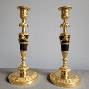 Pair Of Directoire Period Candlesticks.