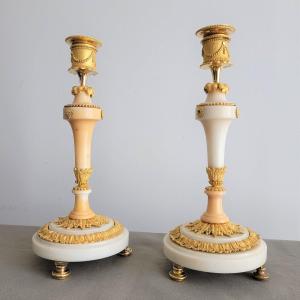 Pair Of Candlesticks From The Louis XVI Period.