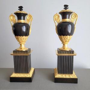 Paire de Cassolettes d'Epoque Charles X.