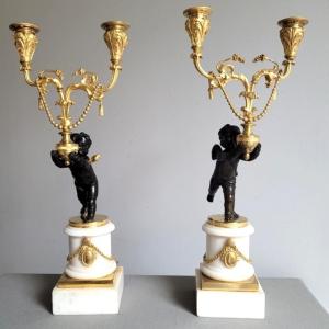 Paire de Candélabres d'Epoque Louis XVI.