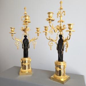 Paire de Candélabres Attribués à François Rémond. Vers 1790.