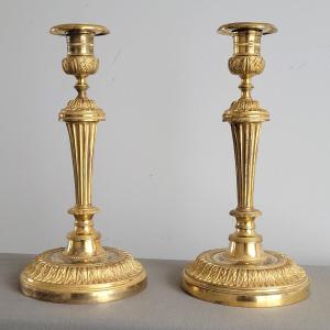Pair Of Louis XVI Period Candlesticks.