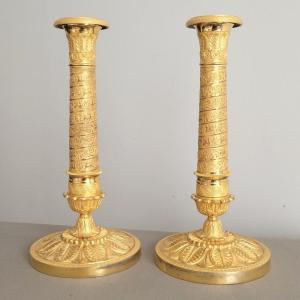 Pair Of Empire Period Flambeaux.