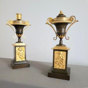 Pair Of Directoire-style Cassolettes, Late 18th Century.