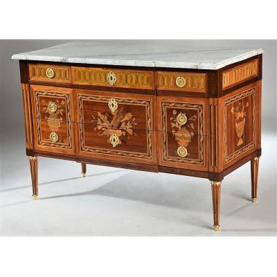 Commode Louis XVI Stamped "im Schiler"