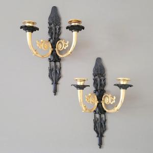 Pair Of Reed Sconces, Circa 1815.