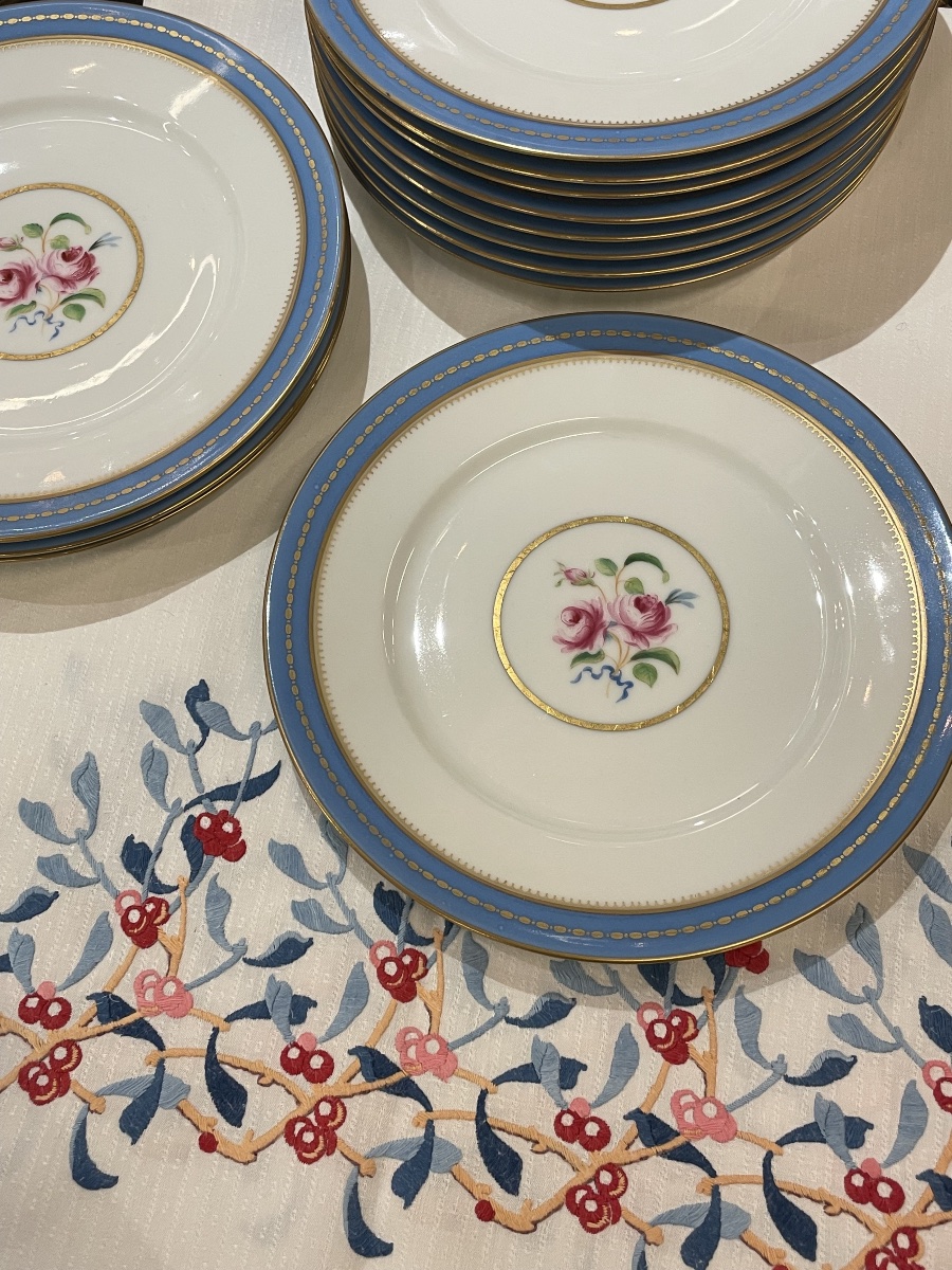12 Porcelain Dessert Plates Etruscan Vase-photo-4
