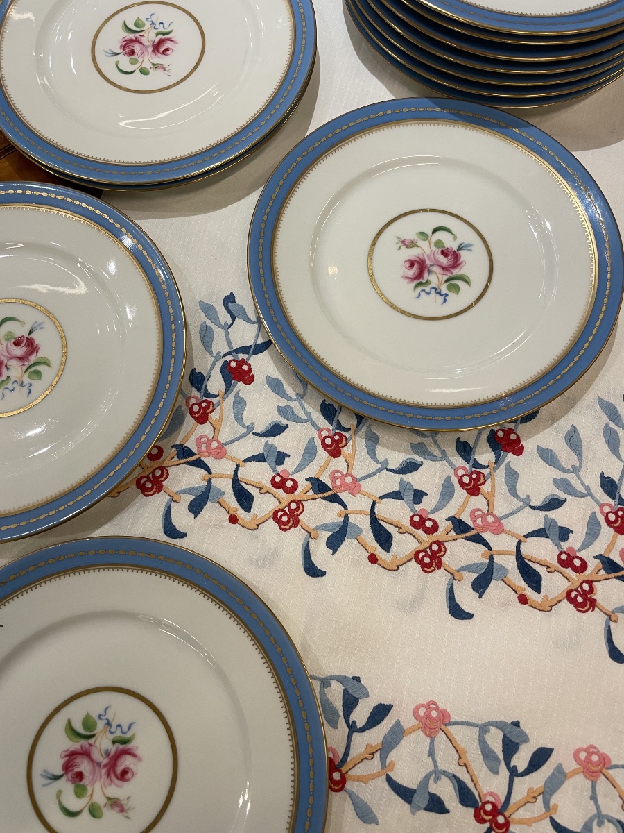 12 Porcelain Dessert Plates Etruscan Vase