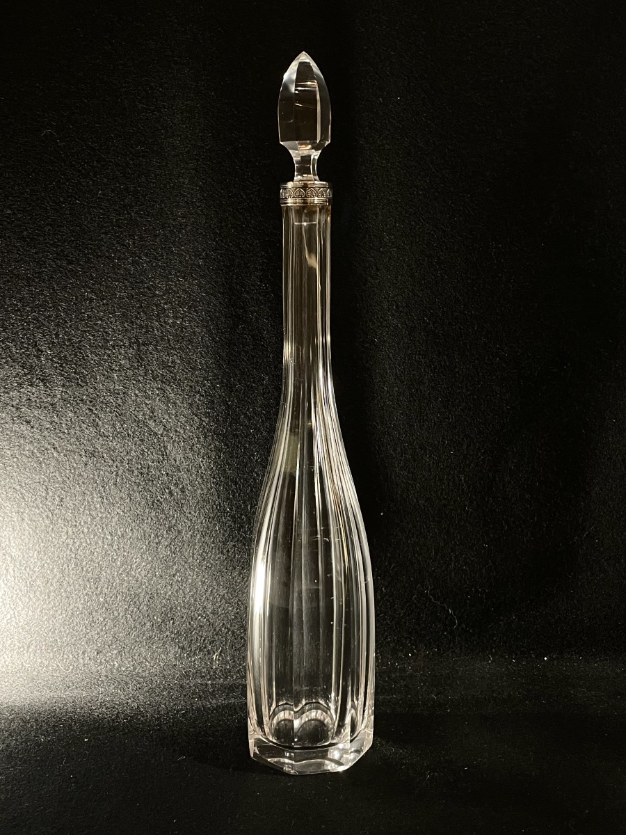 BACCARAT. Carafe a liqueurs monture ARGENT-photo-3