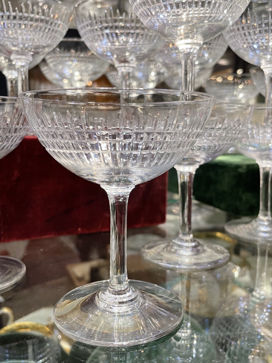 BACCARAT . “Nancy “ 12 coupes a Champagne -photo-2