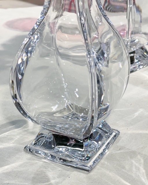 Pair Of 19th Baccarat Vases: Height 25 Cm-photo-3