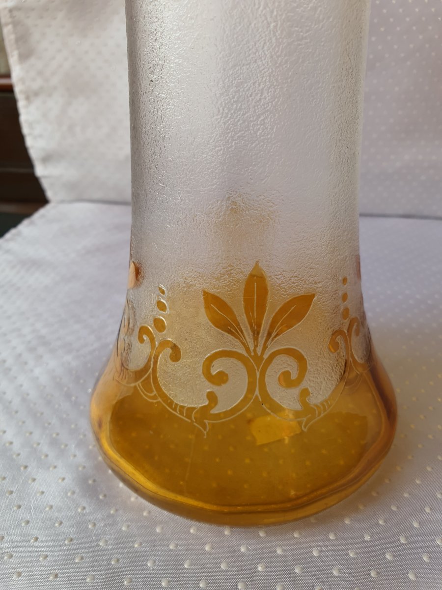 Vase en Cristal taillé et gravé -photo-1