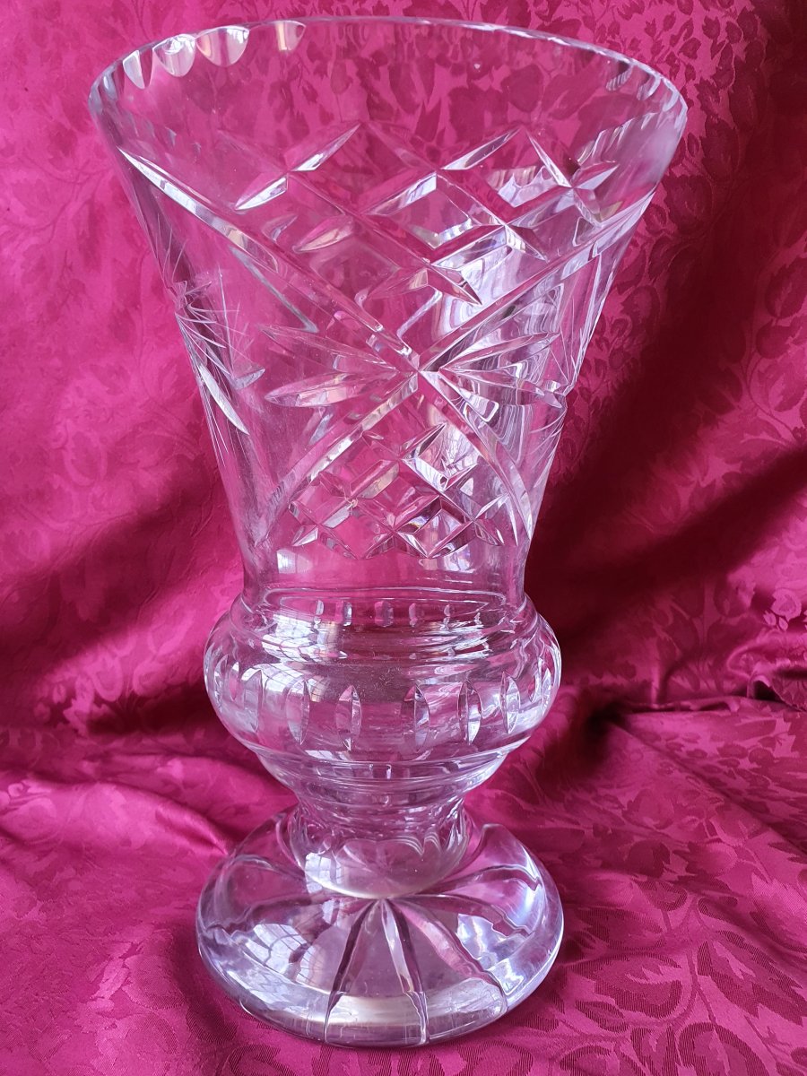 Grand Vase En Cristal Forme Médicis