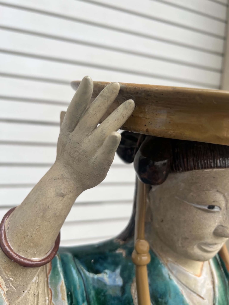 Important Pair Of Glazed Porcelain Statues Depicting Chinese Porters – 19th Cent.-photo-3
