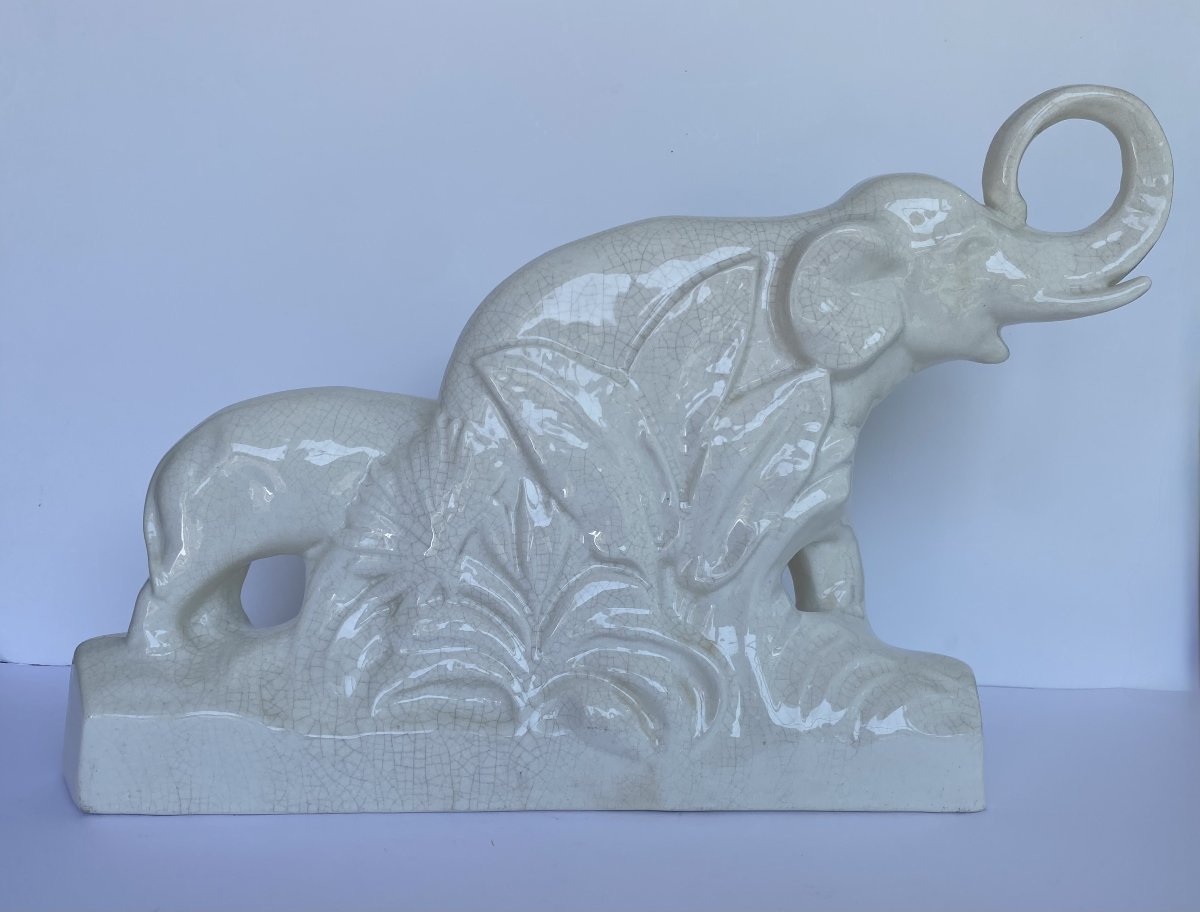 Elephants, Crackled Earthenware, L. François (1882–1965)-photo-2