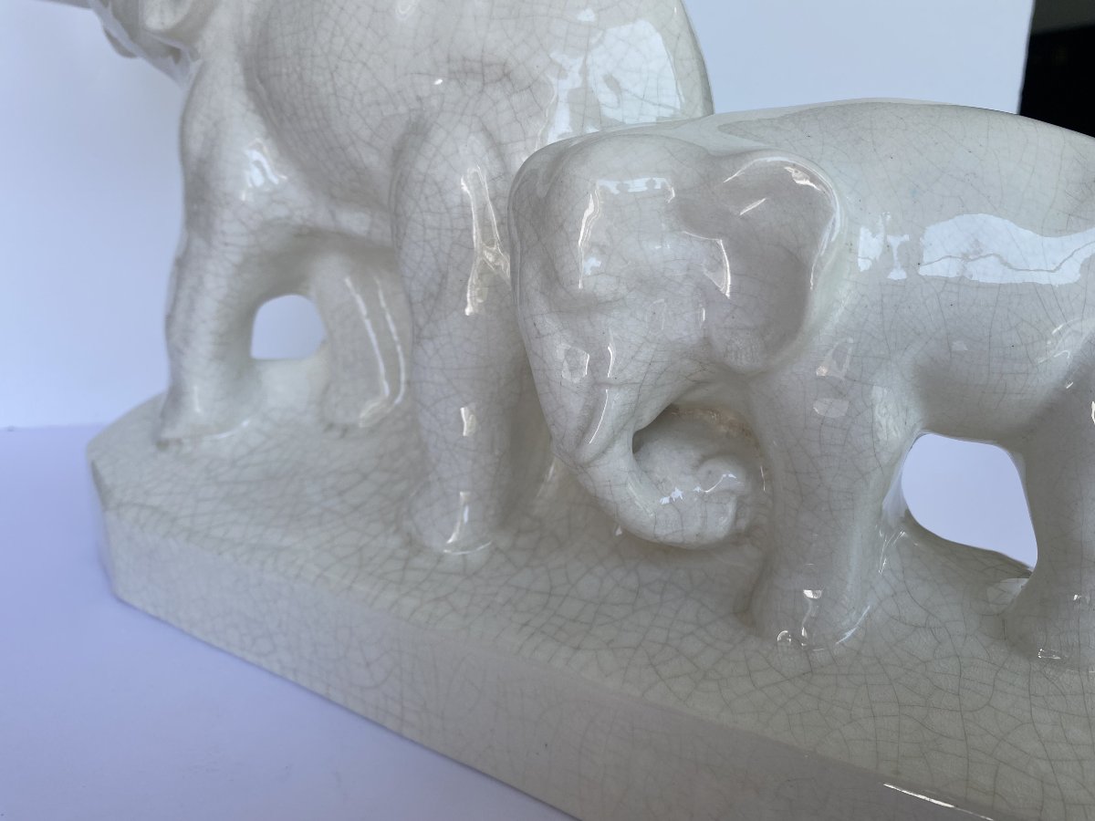 Elephants, Crackled Earthenware, L. François (1882–1965)-photo-1