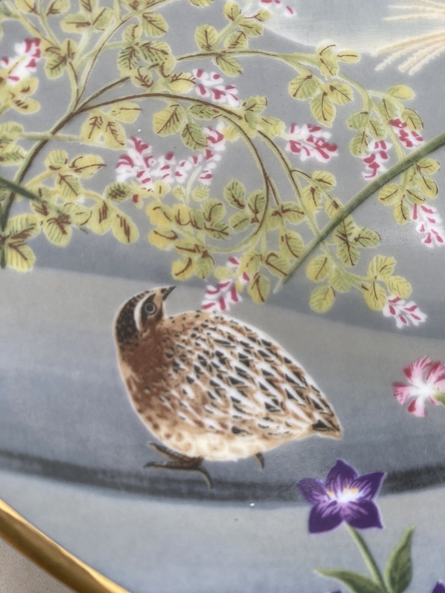 Twelve Porcelain Plates, "birds And Flowers Of The Far East," By Naoka Nobata-photo-4