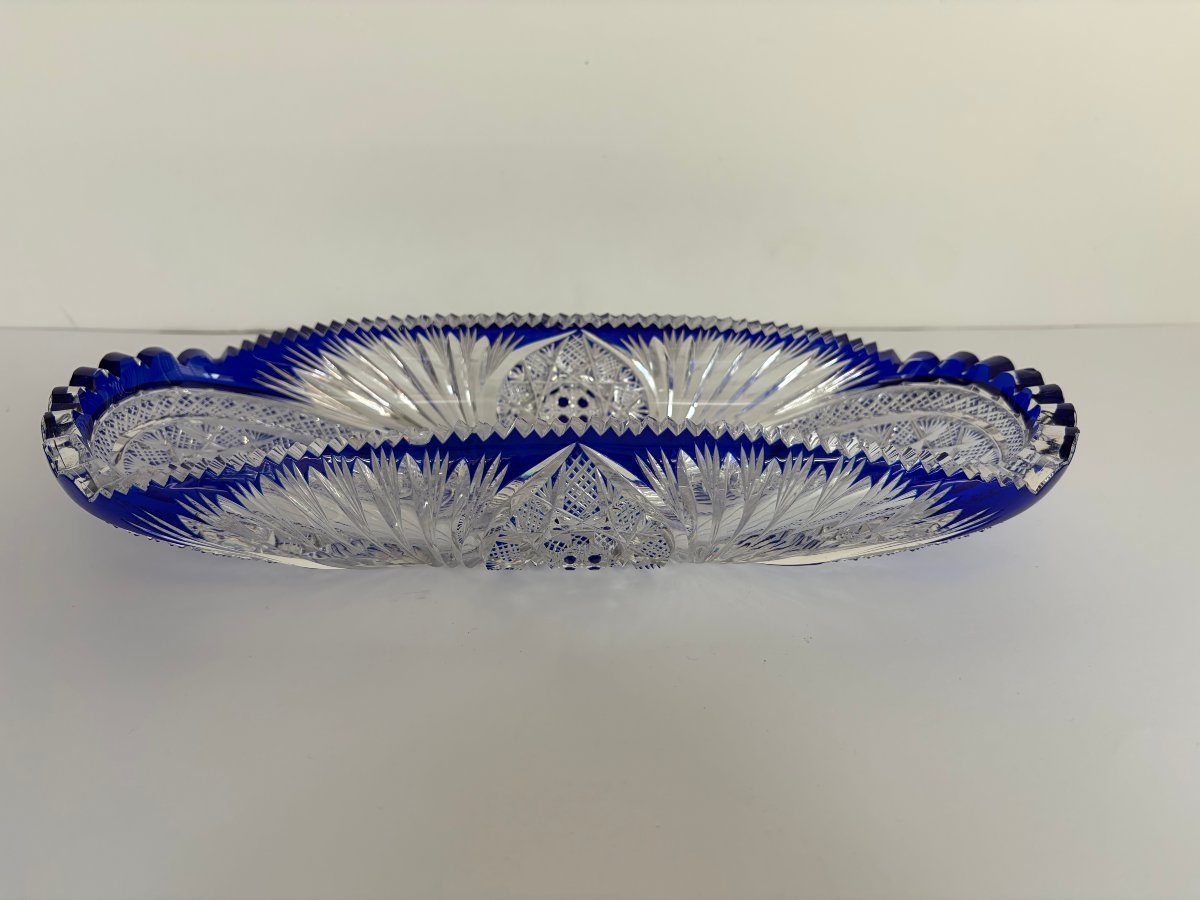 Oblong Crystal Tray, "moscow" Model, By Hubert Fouarge For Val St Lambert, 1908-photo-4