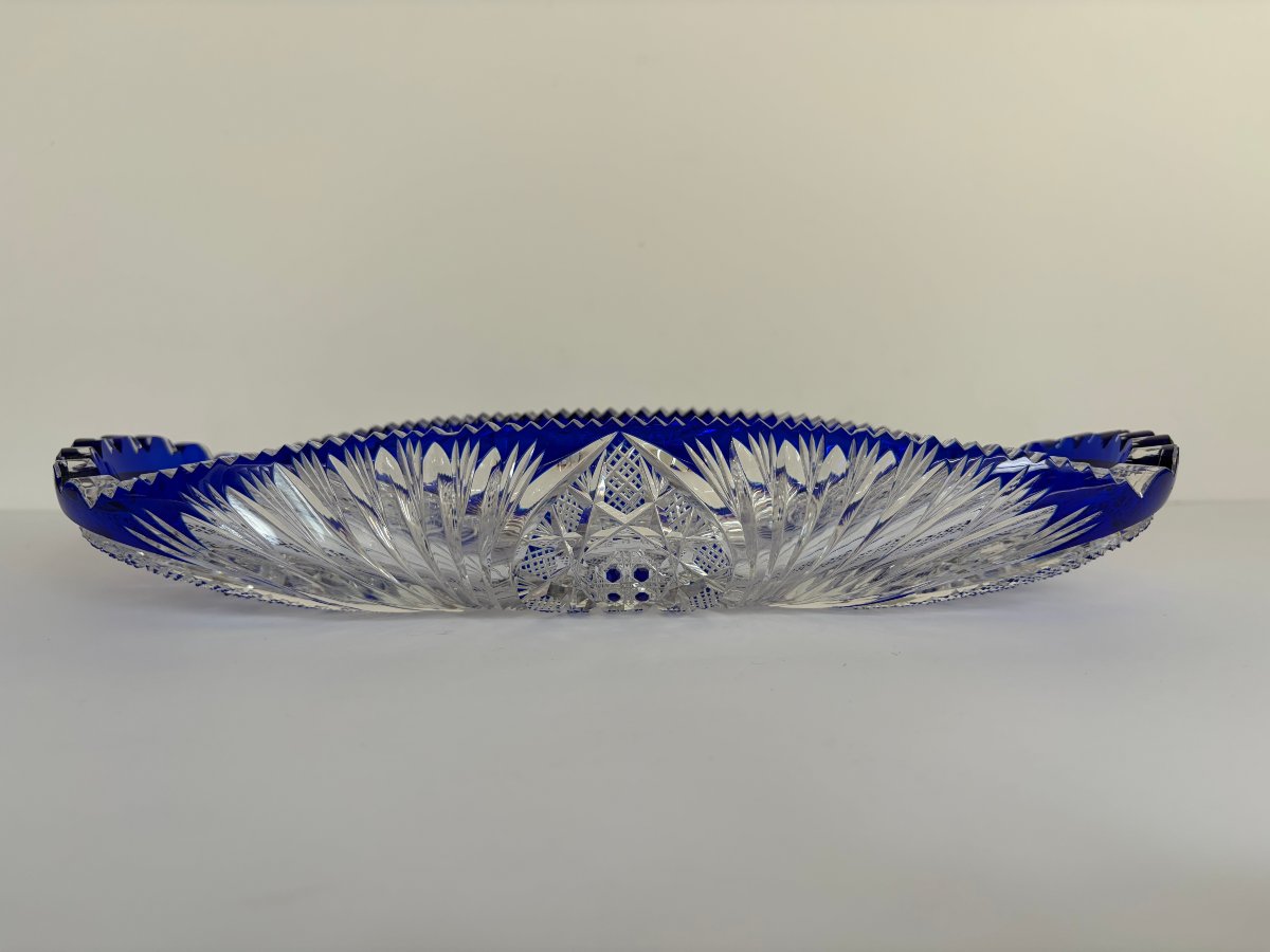 Oblong Crystal Tray, "moscow" Model, By Hubert Fouarge For Val St Lambert, 1908-photo-1