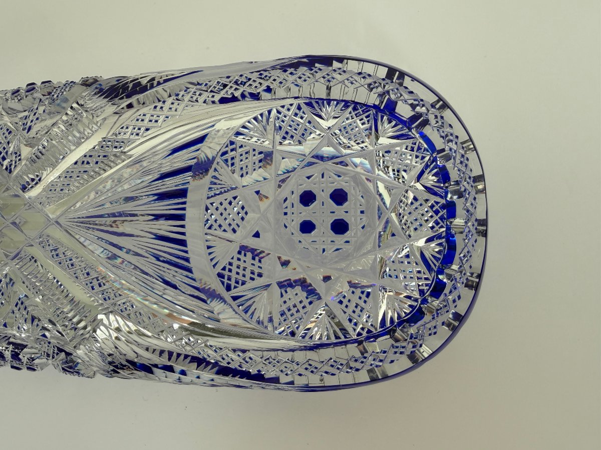 Oblong Crystal Tray, "moscow" Model, By Hubert Fouarge For Val St Lambert, 1908-photo-2