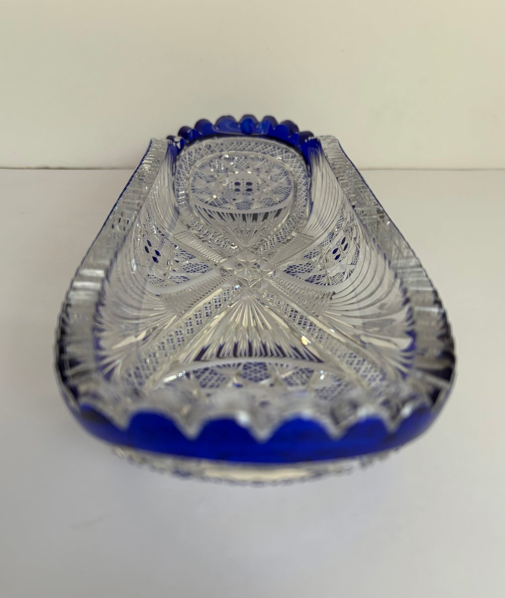 Oblong Crystal Tray, "moscow" Model, By Hubert Fouarge For Val St Lambert, 1908-photo-3