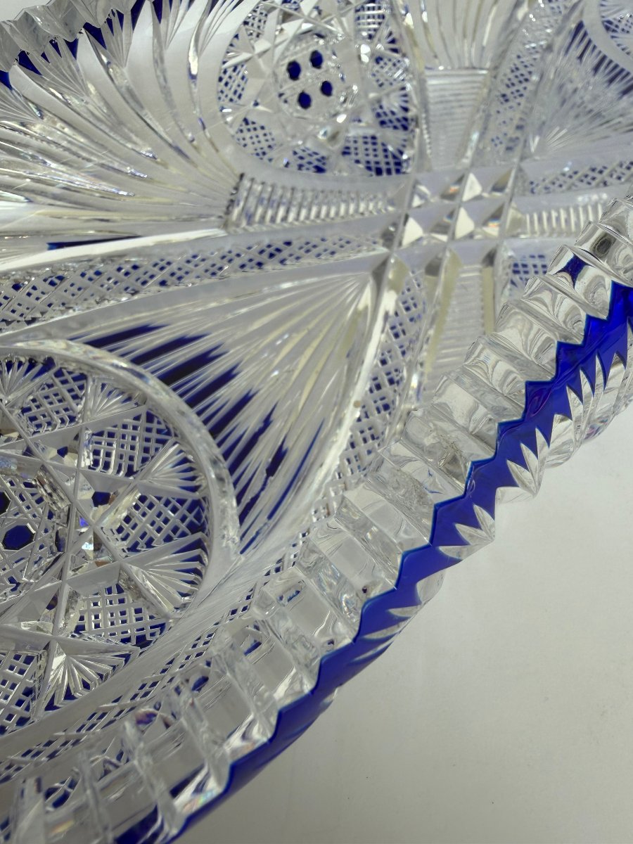 Oblong Crystal Tray, "moscow" Model, By Hubert Fouarge For Val St Lambert, 1908-photo-5