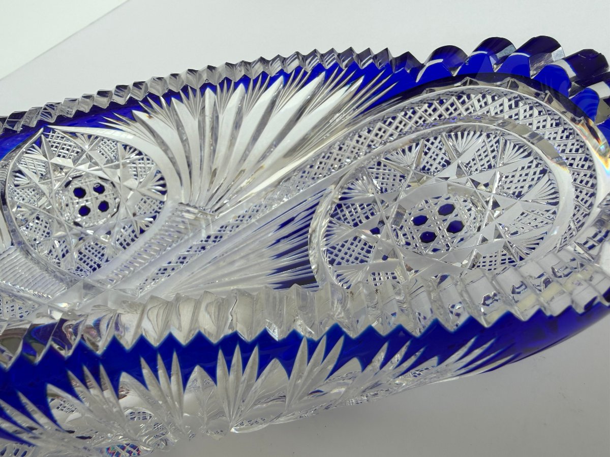 Oblong Crystal Tray, "moscow" Model, By Hubert Fouarge For Val St Lambert, 1908-photo-6