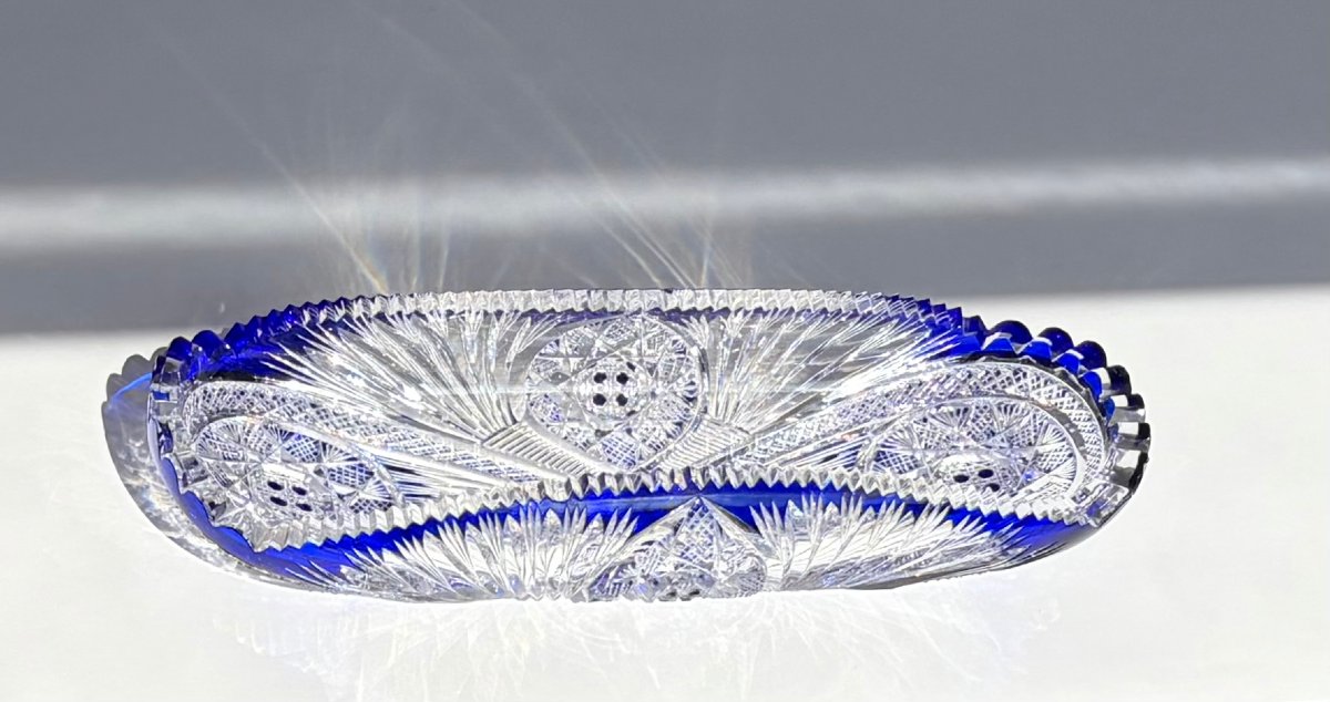 Oblong Crystal Tray, "moscow" Model, By Hubert Fouarge For Val St Lambert, 1908