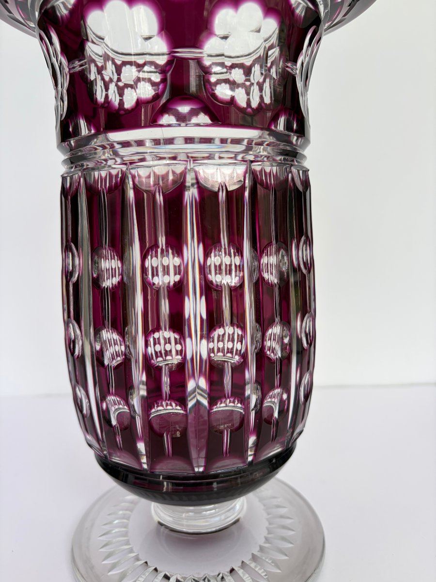 Vase "Anthar", cristal violet- évêque, Val-Saint-Lambert, 1926-photo-1