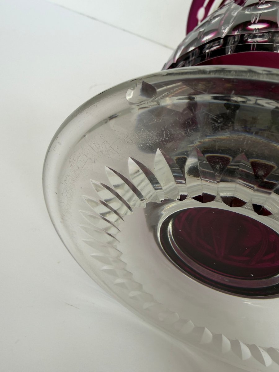 Vase "Anthar", cristal violet- évêque, Val-Saint-Lambert, 1926-photo-4