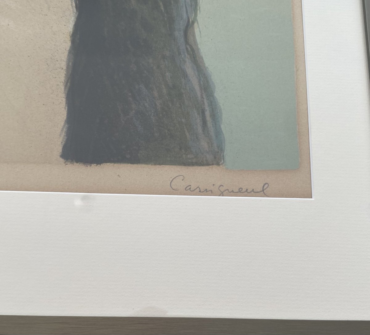 "Jeune élégante au Boa", J.P. Cassigneul (1935), lithogravure E.A.-photo-1
