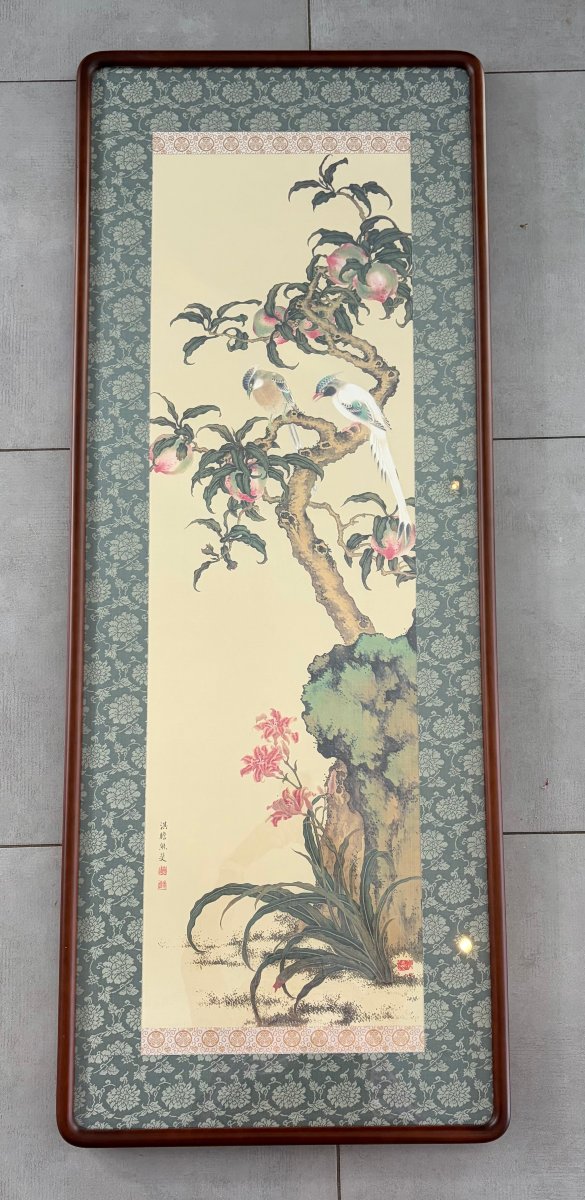 "the Sanjaku Birds And The Peach Tree," Yuhi Kumashiro (1693–1771), (after)-photo-2