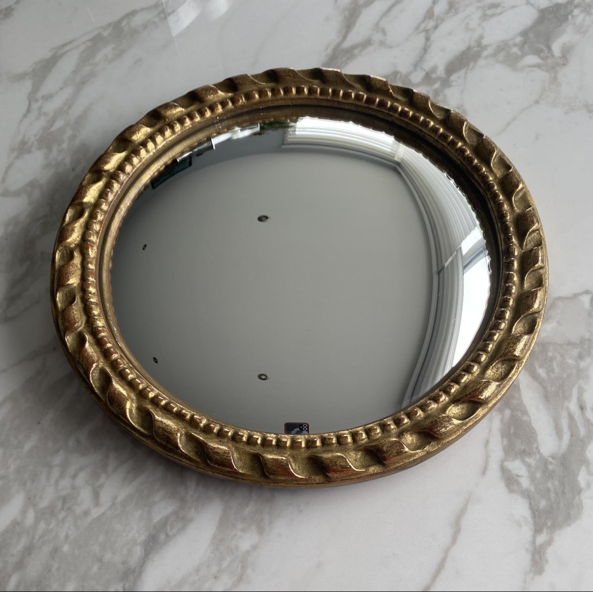 "witch's Eye" Mirror, Carved Wooden Frame-photo-2