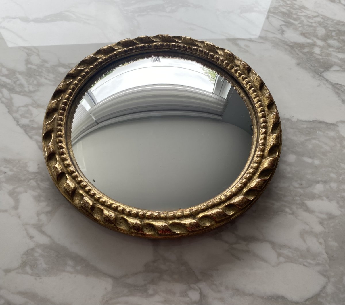 "witch's Eye" Mirror, Carved Wooden Frame