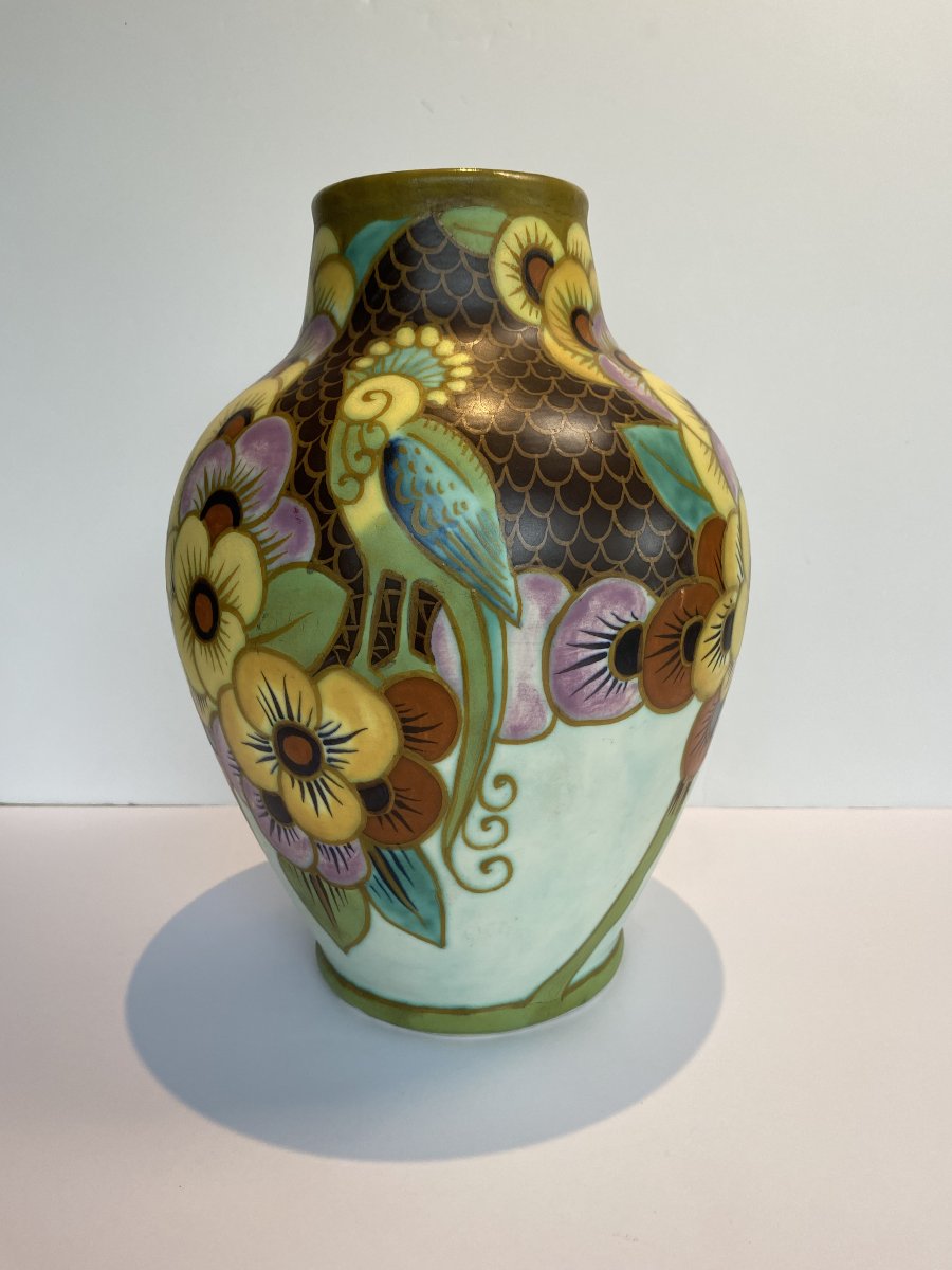Vase en céramique Catteau, Boch Frères Keramis, D1740