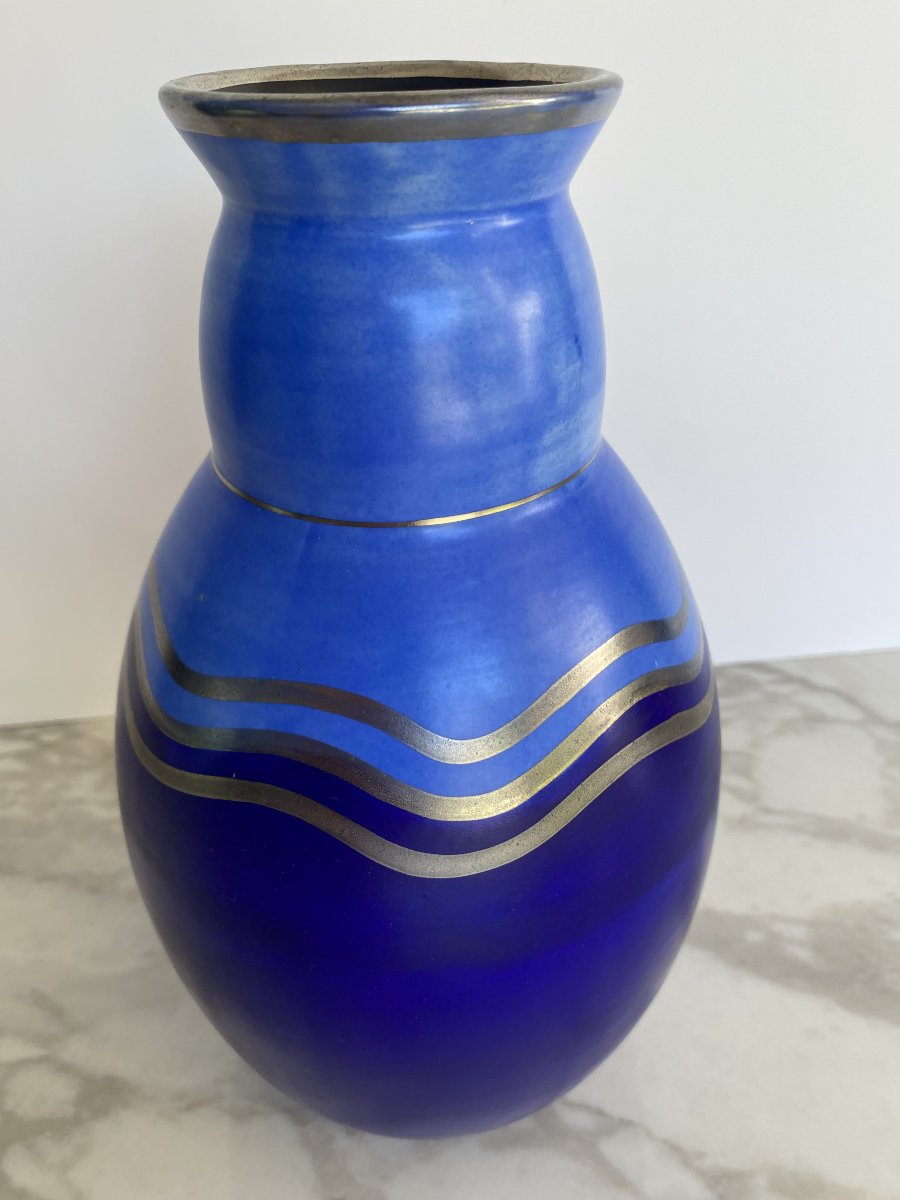 Vase Boch Frères Keramis à décor minimaliste-photo-2